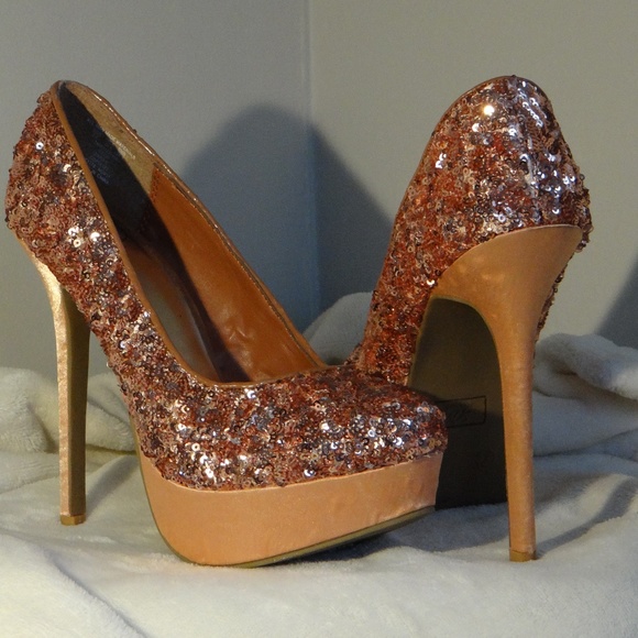 SM New York Shoes - rose gold pumps